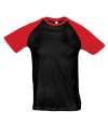 11190 Funky SOL'S Funky Contrast Baseball T-Shirt Black / Red colour image